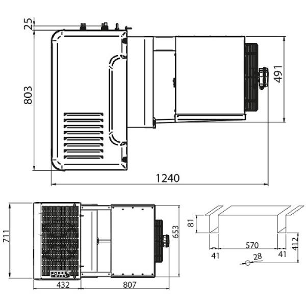 AN400T-3H-R2 AN403T-3L (25) TIEFKÜHL-HUCKEPACK-AGGREGAT Monoblock 34 m3